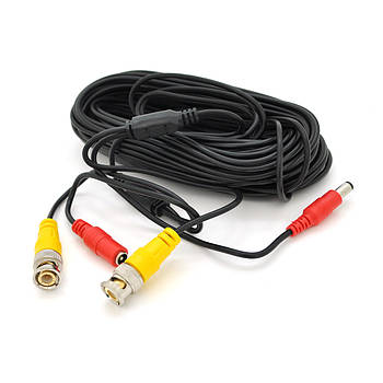 Патчкорд комбінований коаксіальний+харчування BNC+DC 18,3 m, чорний, Q100