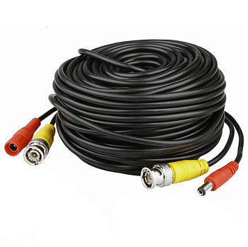 Патчкорд комбінований коаксіальний+харчування BNC+DC 15m, чорний, Q75