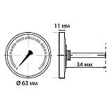 Термометр аксіальний із занурювальним гільзою KOER KT.671A D = 63мм 1/2 '' (KR2899), фото 2