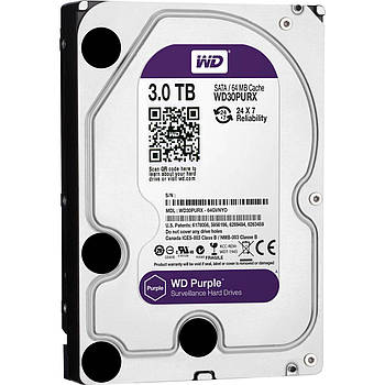 Жорсткий диск 3.5" WD30PURX, 3 ТБ, SATA 6 Гб/с, IntelliPower, 64 МБ кеш.