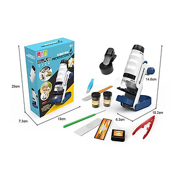 Дитячий мікроскоп (на батарейках, аксесуари, світло) 1220-1