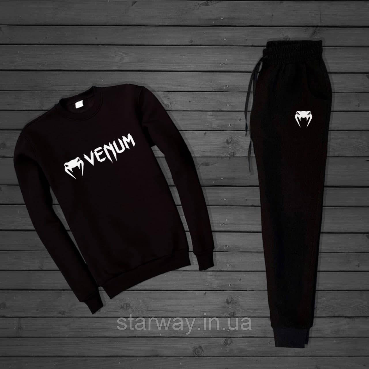 Стильний чоловічий спортивний костюм Venum лого | black
