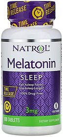 Мелатонін повільного вивільнення, Natrol Melatonin 3mg (100tab)