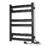 Рушникосушка електрична Flyme Black EF 700R (терморегулятор, таймер) праве підключення, фото 6