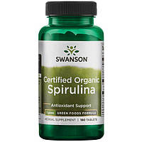 Органическая спирулина 500 мг (Organic Spirulina) Swanson 180 таблеток