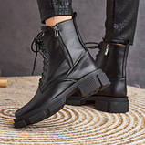 Жіночі зимові шкіряні черевики Marsela чорні на блискавці (натуральна шкіра). Розміри: 36, 37, 38, 39, 40, 41, фото 9