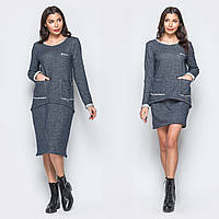 Модне тепле осінне жіноче плаття футляр з тринитки a.play S 42-44