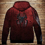 Толстівка з 3D принтом Спайдермен Людина Павук Лого Дитячі і дорослі розміри. ВСІ Розміри, фото 2
