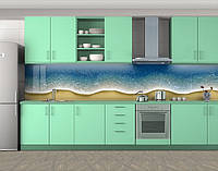 Наклейка на кухонный фартук 60 х 300 см с защитной ламинацией Морской прибой (БП-s_mp123)