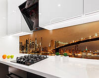 Наклейка на кухонный фартук 60 х 250 см с защитной ламинацией Ночной Нью Йорк (БП-s_br132-1)