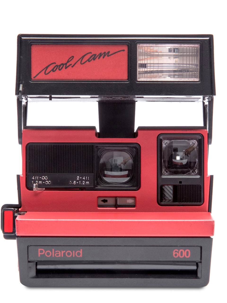 Винтажная камера моментальной печати красная с черным корпусом Polaroid ...