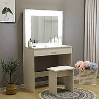 Туалетний столик + табурет ADT 001 White LED підсвічування