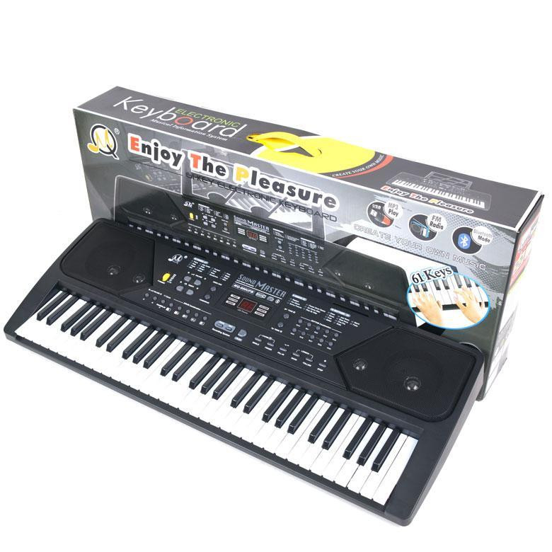 Великий дитячий орган синтезатор з мікрофоном на 61 клавішу розмір 80 см MQ600UFB
