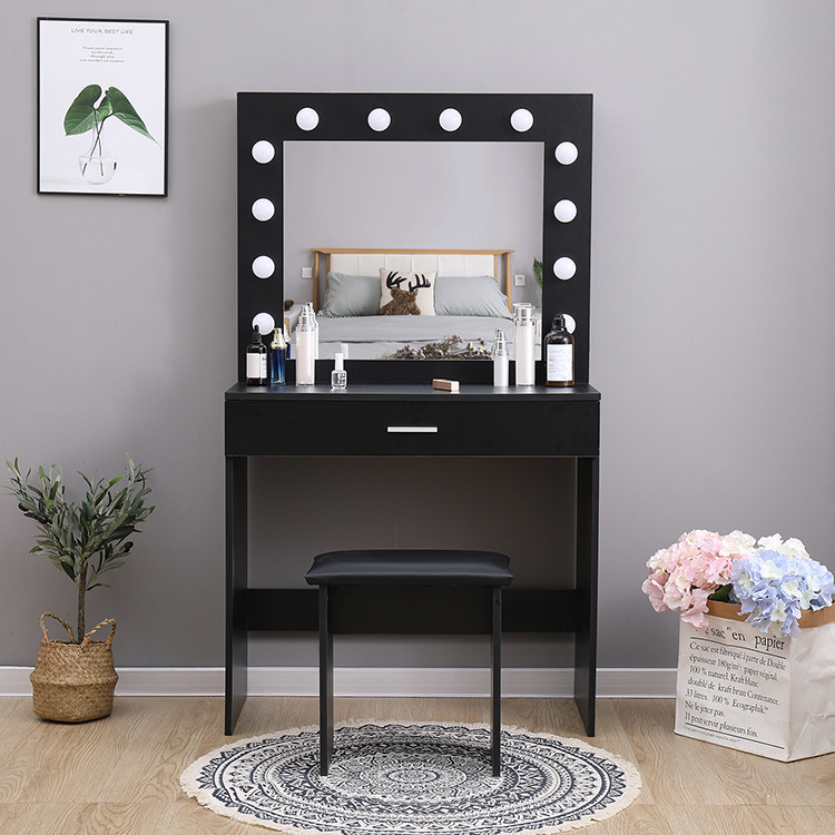 Туалетний столик + табурет ADT 001 Black LED підсвічування