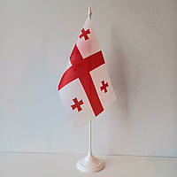 Флажок (прапорець) Грузії на підставці, поліестер, 14*23 см.