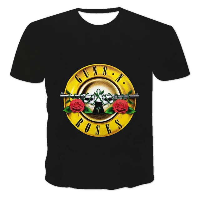 Футболка чорна LOYS рок GUNS N` ROSES Харадзюку XS