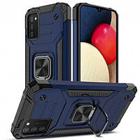 Протиударний чохол бампер Shield Defender Ring з підставкою для Samsung Galaxy A02S (2021) A025 Blue
