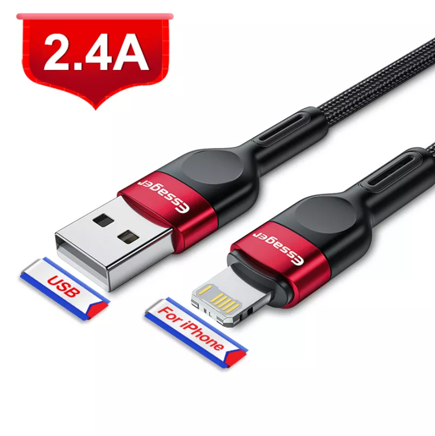 Кабель для швидкого заряджання iPhone USB - Lightning 2.4A 1м. Зарядний зарядка кабель шнур на айфон лайтнінг RE3R