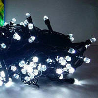 Гірлянда Нитка Кристал LED 300, холодний білий чорний дріт