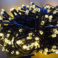 Гірлянда Нитка Кристал LED 500, чорний дріт, теплий білий