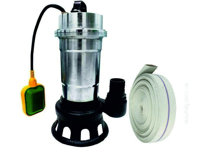 Фекальний насос із подрібнювачем UA ПМЗ 10/10 корпус неіржавка сталь + пожежний рукав 10 м. Гарантія 2 роки, фото 1