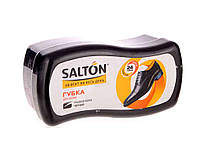 Губка для взуття хвиля (гладка шкіра) з норковим маслом чорна ТМ SALTON