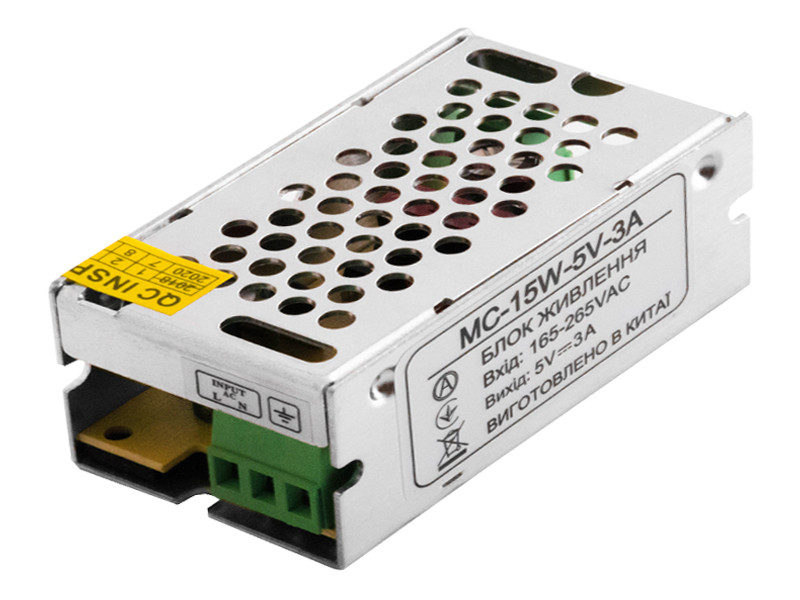 Блок живлення 15W-3А IP20 5V