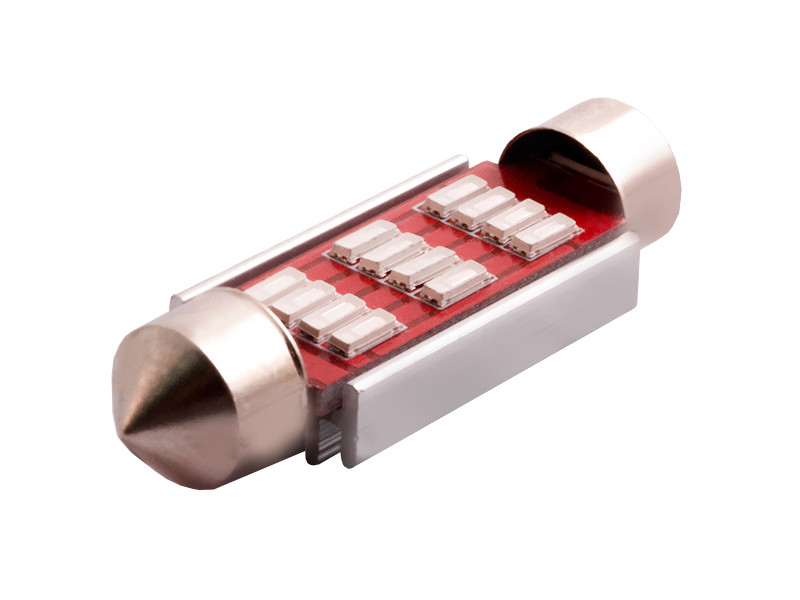Світлодіодна авто лампа S85-41mm-12smd 4014 обманка синій 12V LEDUA