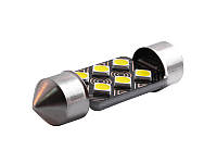 Світлодіодна авто лампа S85-36mm-6smd 3030 обманка білий 12V LEDUA