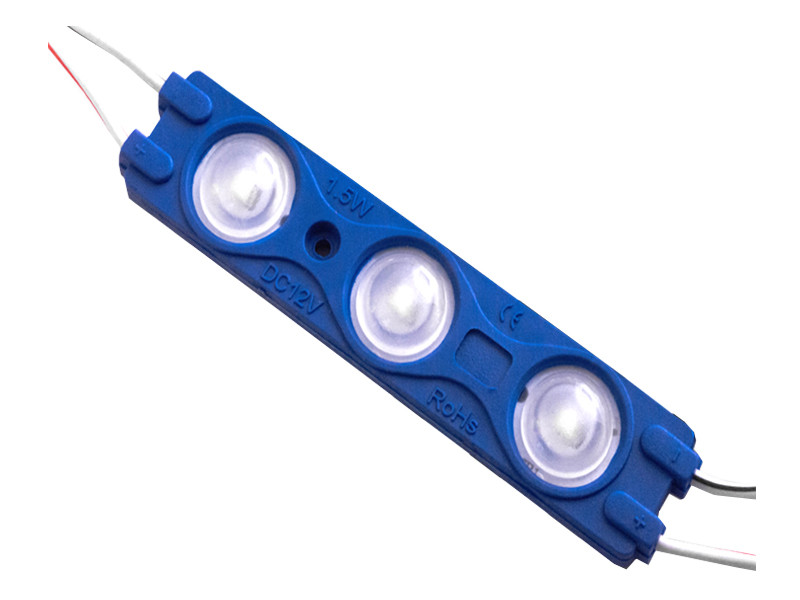 Світлодіодні модулі 2835-3smd 12V IP65 1,5ватт з лінзою синій