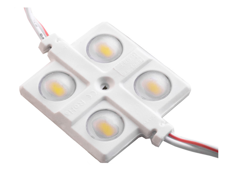 Світлодіодні модулі 2835-4smd 12V IP65 з лінзою білий (по 20шт пластина) LEDUA