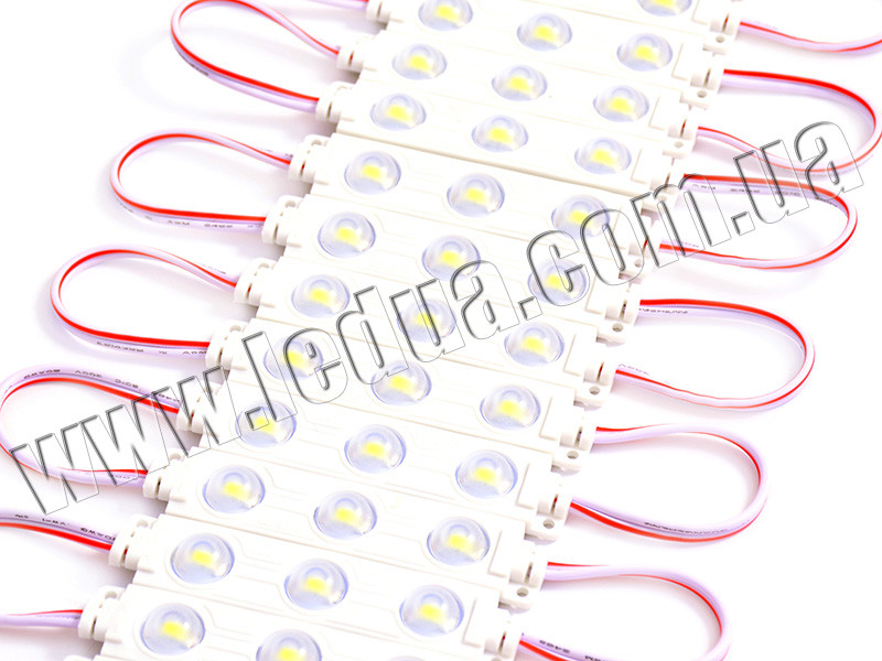 Світлодіодні модулі 5630-3smd IP65 с лінзою 35-40lm 12V тепло білий LEDUA