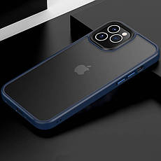 Чохол-накладка Metal Buttons для iPhone12/12 Pro 6.1" Синій (083935), фото 4