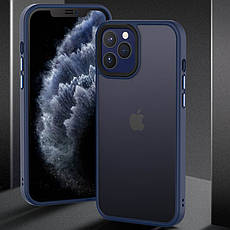 Чохол-накладка Metal Buttons для iPhone12/12 Pro 6.1" Синій (083935), фото 5