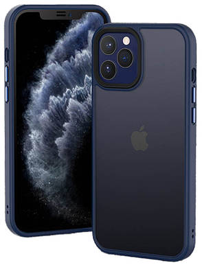 Чохол-накладка Metal Buttons для iPhone12/12 Pro 6.1" Синій (083935), фото 1