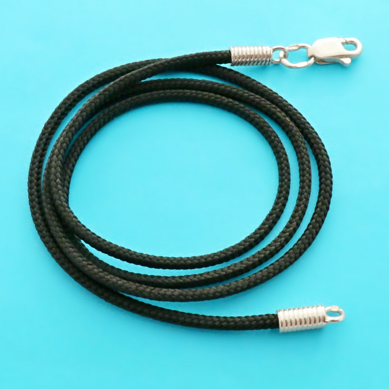 Ювелірний шнурок паракорд зі срібним замком для кулона, фото 1