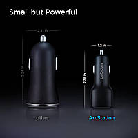 Автомобільний зарядний пристрій Spigen PC2000 PowerArc Car Charger 65 W/ USB C PD/QC3.0 Black (ACP02562), фото 5