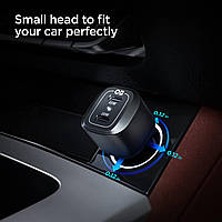 Автомобільний зарядний пристрій Spigen PC2000 PowerArc Car Charger 65 W/ USB C PD/QC3.0 Black (ACP02562), фото 3