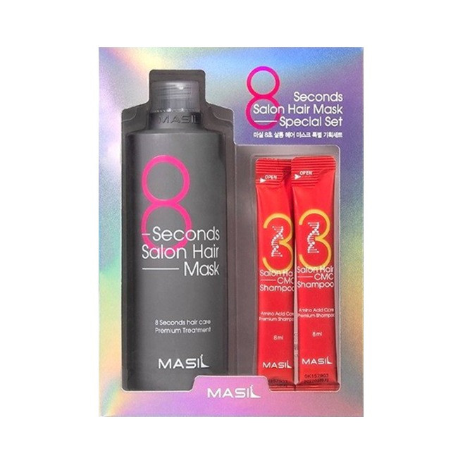 350мл ! Маска для волос MASIL 8 Seconds Hair Mask Set + 2 пробника шампуня