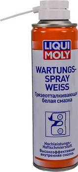 Змащення брудовідштовхувальна Liqui Moly Wartungs-Spray Weiss біла, 250мл Для технічного обслуговуванні рухомих деталей