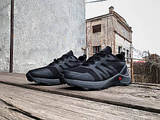 Чоловічі утеплені кросівки Salomon Supercross чорні з сірим на флісі, фото 2