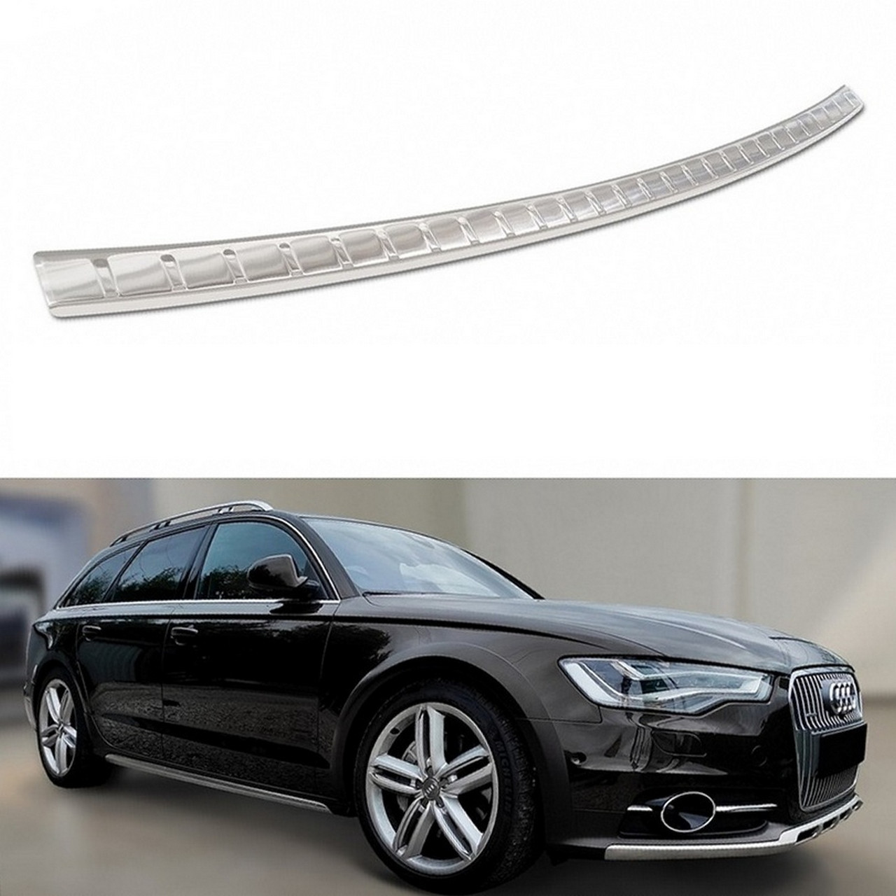 Захисна накладка на задній бампер для Audi A6 С7 Allroad 2012-2018 /нерж.сталь/