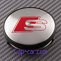 Ковпачки, заглушки для дисків з емблемою Audi (Ауді). 56/60 мм.