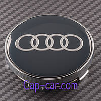 Ковпачки, заглушки для дисків з емблемою Audi (Ауді). 56/60 мм.