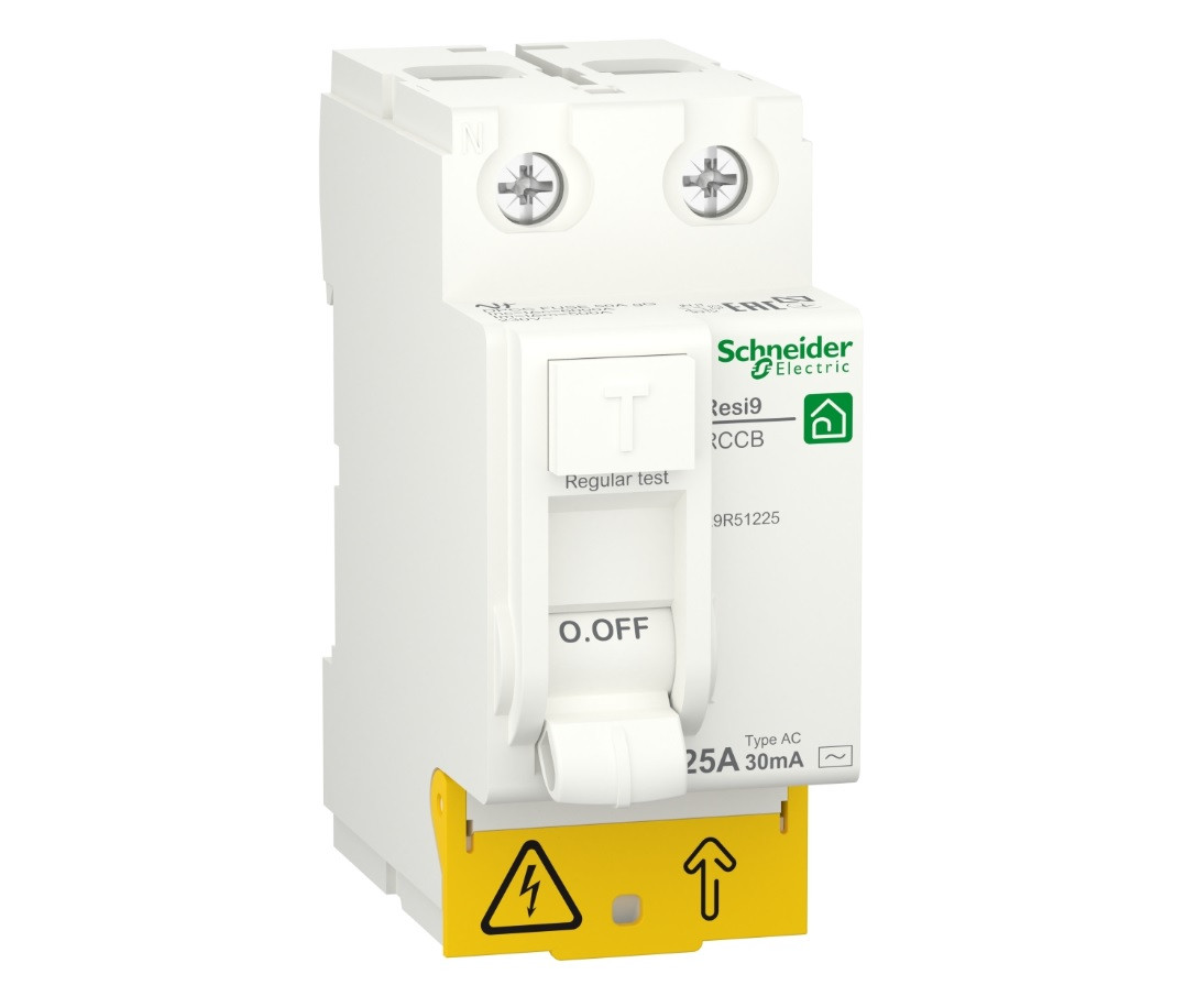 2p 25A, 30mA, тип AC, Пристрій захисного відключення (ПЗВ) Schneider Electric, Resi9, R9R51225, фото 1