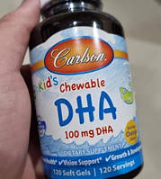 Риб'ячий жир для дітей Carlson Labs kid's Chewable DHA 100 mg 180 капсул