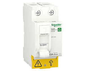 2p 63A, 30mA, тип AC, Пристрій захисного відключення (ПЗВ) Schneider Electric, Resi9, R9R51263