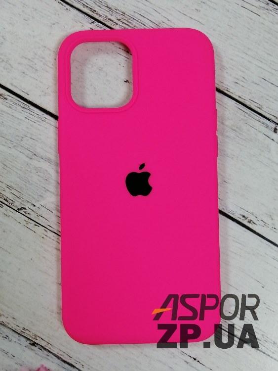 Чохол iPhone 12 Pro Max 6.7"- Silicone Case Full Cover №39 яскраво-рожевий, фото 1