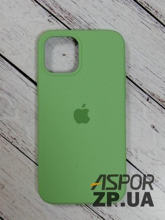 Чохол iPhone 12/12 Pro 6.1"- Silicone Case Full Cover №1 м`ятно-зелений, фото 1