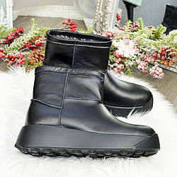 Уггі жіночі з натуральної шкіри. Колір чорний